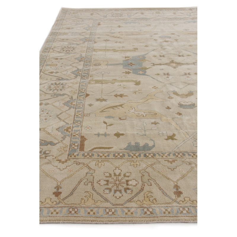 Antique Weave Oushak Oriental Hand-Knotted Wool Area Rug, Rectangle 6' x 9'