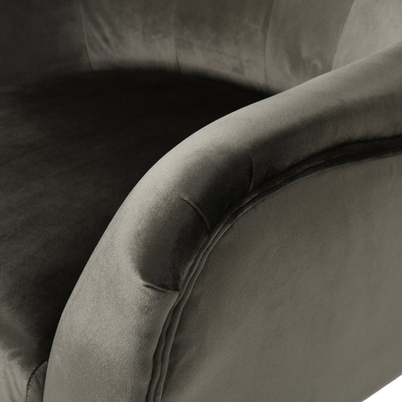 Fauteuil à oreilles à oreilles en velours gris, avec une assise et une assise confortables, Gris