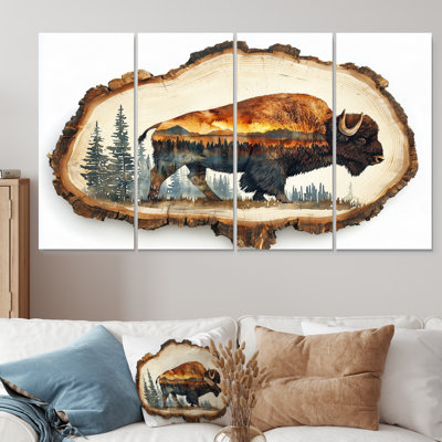 Portrait de bison américain dans les Expositions Canyon III - Art mural animal Buffalo - décoration murale moderne