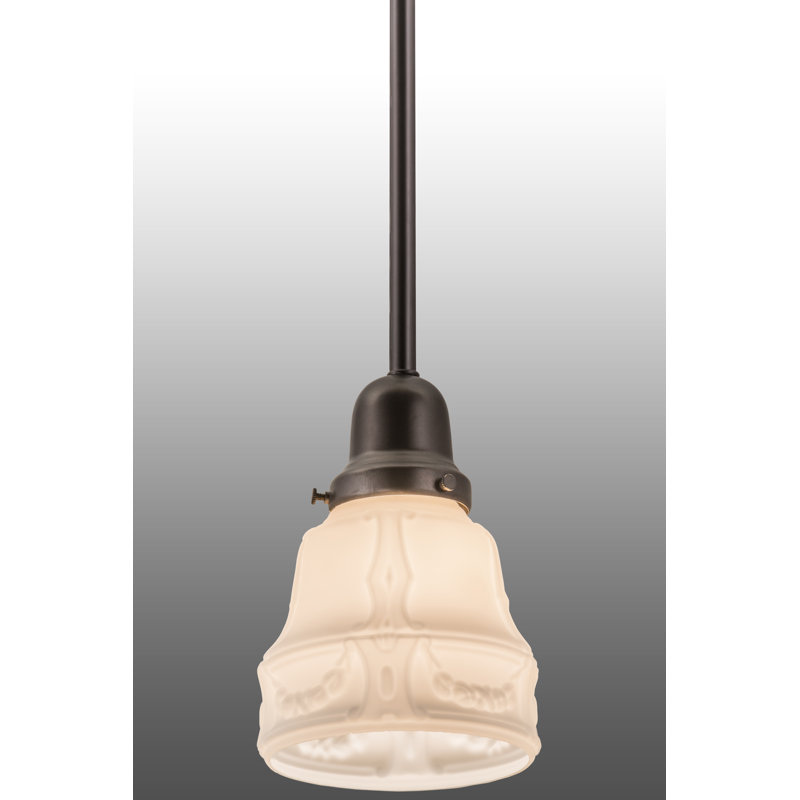 Brown Glass Mini Pendant Light with Brass Hardware