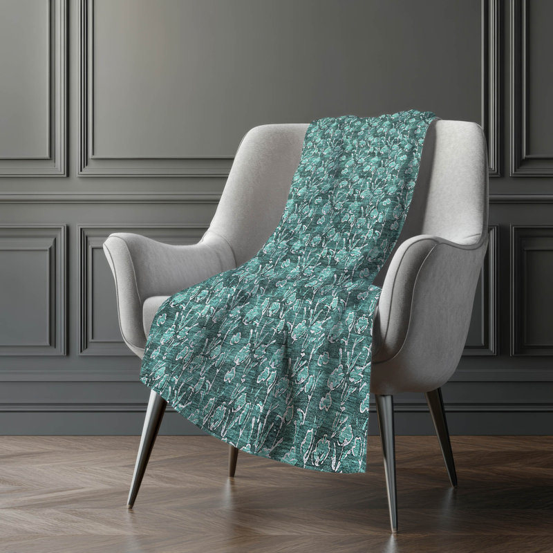 Jeté floral Sherpa ASB692 Addison, Sarcelle