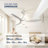  52-inch Modern Ceiling Fan with Light, 3 ABS Blades, DC Motor, 6 Speeds, Downrod Mount for Bedroom, Living Room-73894550