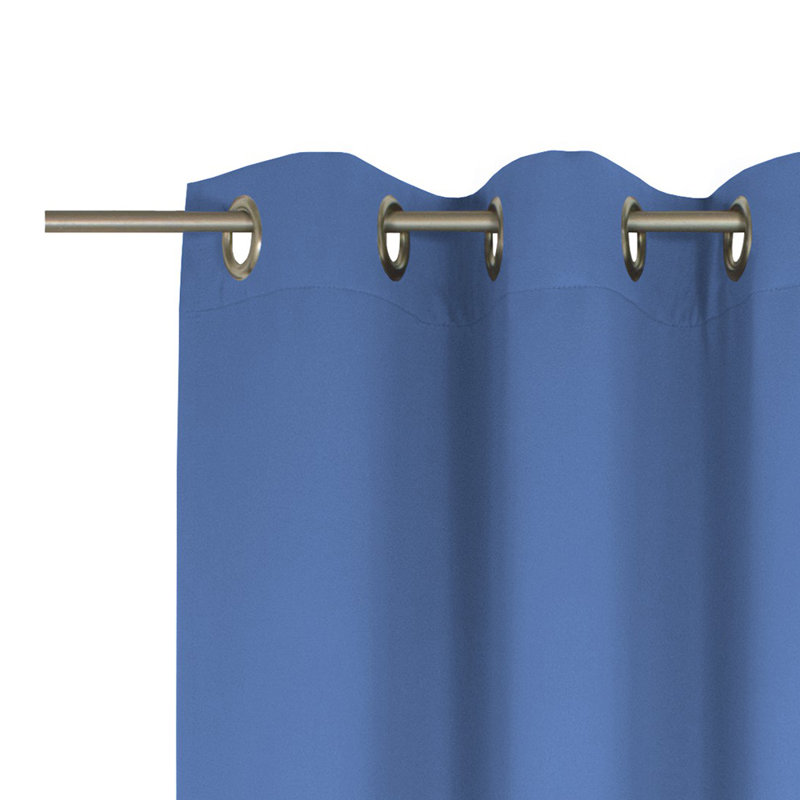 Polyester Blackout Grommet / Eyelet Curtain Panel, Blue, 142cm Width x 295cm Drop