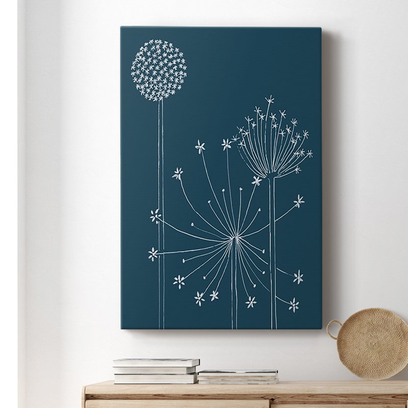 Graphic Alliums I - Toile tendue avec châssis de qualité supérieure, prête à être accrochée, H 60 po x l 40 po x P 1 po