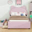 Charmant lit simple tapissier au design oreilles ludiques, idéal pour les chambres d'enfants