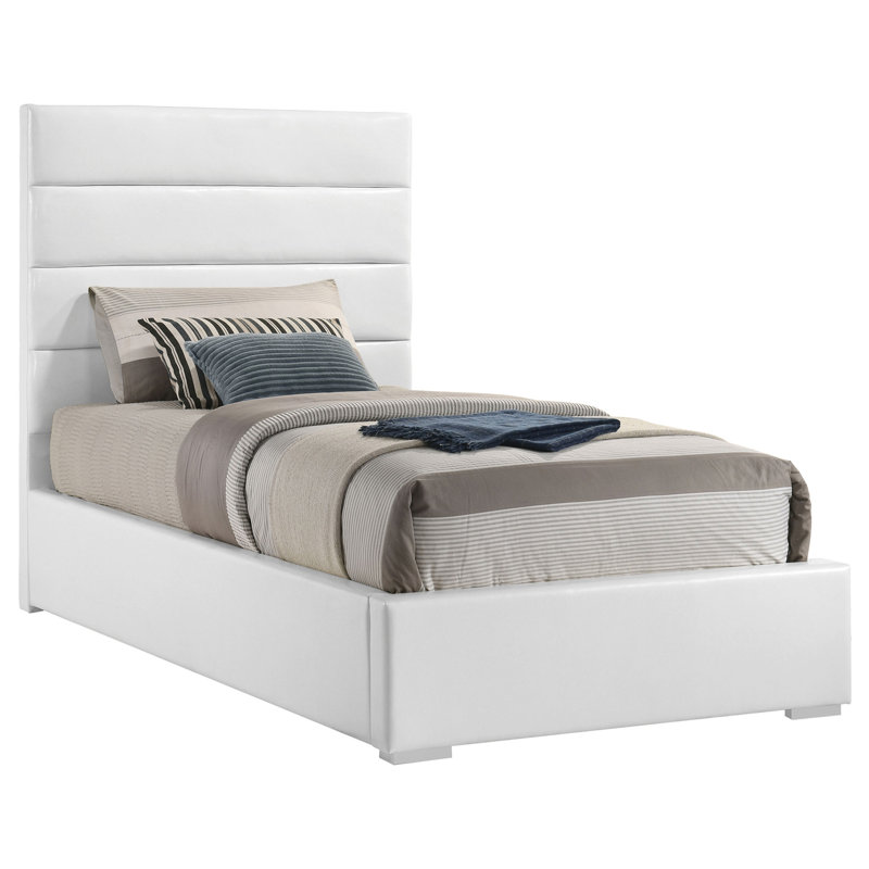 Lit plateforme tapissier blanc Dulcey, Lit simple, Blanc