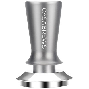 Tampon espresso Casabrews 51 mm à ressorts 30 lb calibré, acier inoxydable plat, gris