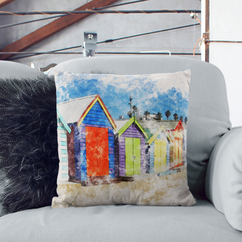 Square Throw Cushion, 55cm H x 55cm W x 20cm D, Black
