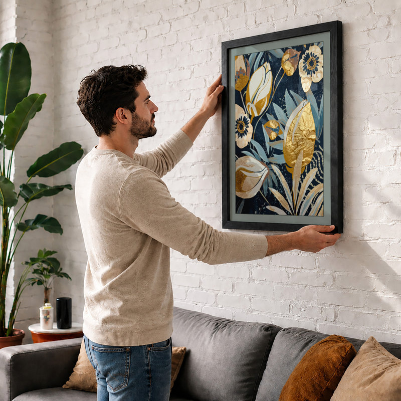 Golden Botanica Botanical - Framed Print, Walnut, A1 - 84.1 x 59.4 cm