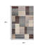 Tapis gris tissé à la machine 5 pi x 8 pi Patchwork