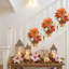 Ensemble de 2 guirlandes de porte d'automne artificielles avec feuilles d'érable, dahlia et citrouilles, décoration murale de l'Action de grâce