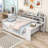 Multifunctional Wooden Daybed with Built-in Desk, Side Storage Shelves and Drawers-1302649863-1302649857