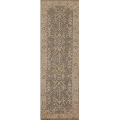 Earth Tone Oushak Oriental Runner Rug 3x10