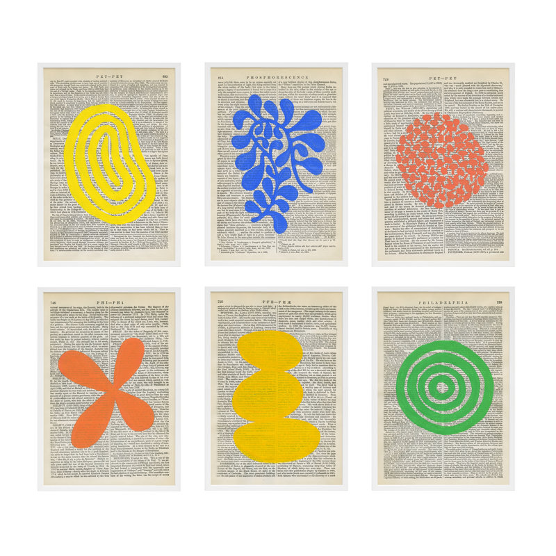Botanicals Set Of 6 Print by Michela Sorrentino, 25" H x 18" W x 1.25" D, White
