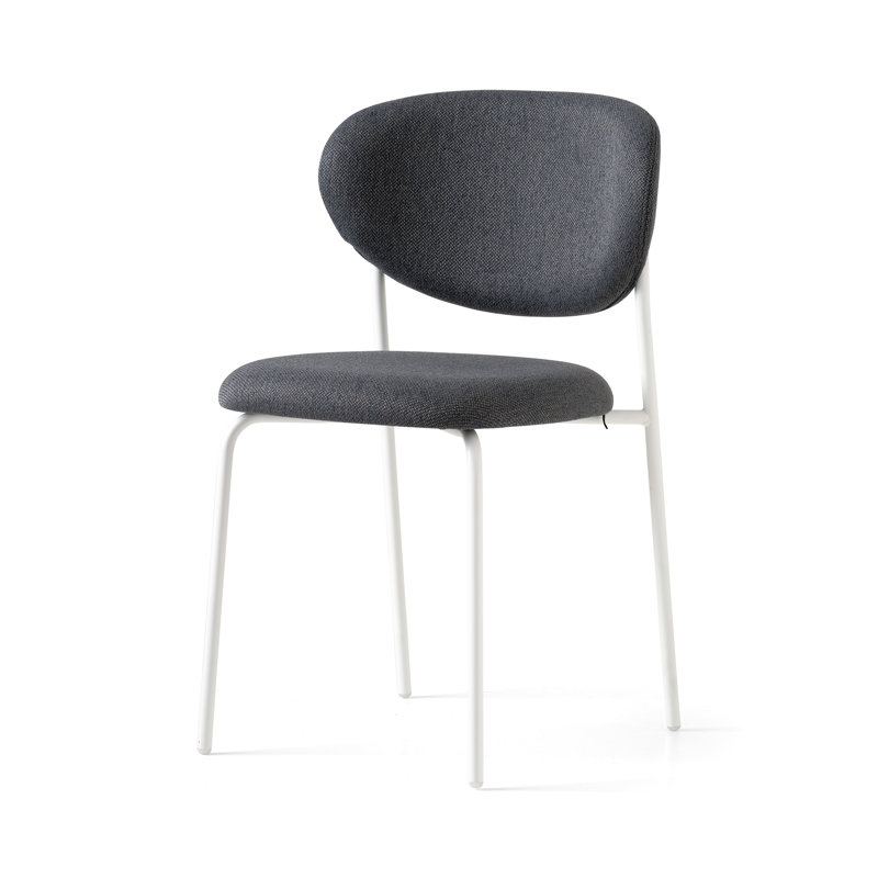 Cozy Upholstered Chair with Metal Frame, Taupe, Matt Optic White