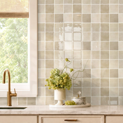 10-Pack Square Peel and Stick Backsplash Tiles – 12"x12" Thicker 3D Design, Forest Green