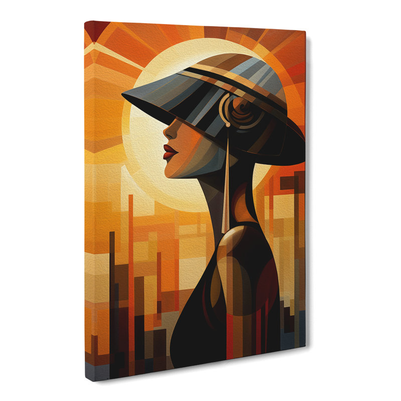 Art Deco Sunset Dadaism - Wrapped Canvas, 50cm H x 35cm W x 3cm D
