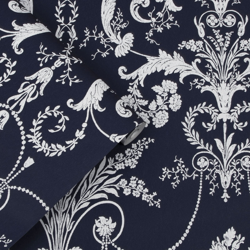 Laura Ashley Josette Wallpaper Roll, Midnight