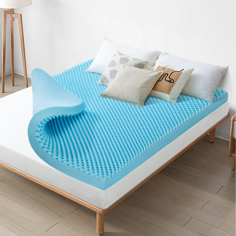 Alwyn Home 4 inch Egg Crate Memory Foam Mattress Topper with Gel Infusion, CertiPUR-US Certified, Twin XL