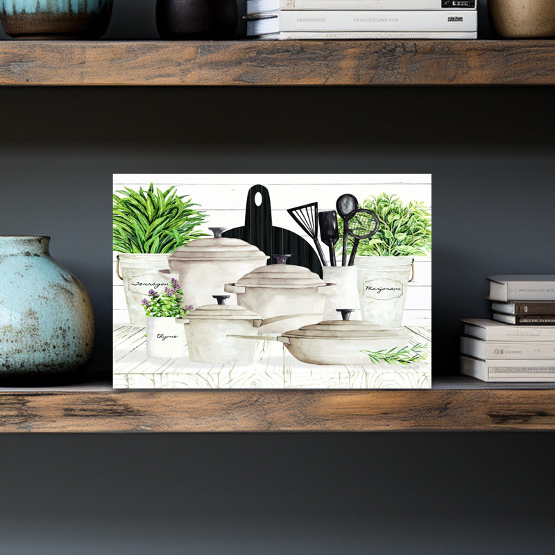 Garden To Table Modern Abstract Wall Art Print 1 Piece Wrapped Canvas Wall Art, 30.48cm H x 45.72cm W
