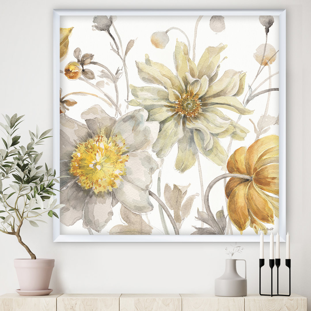 " Fields Of Gold Watercolor Flower V " East Urban Home