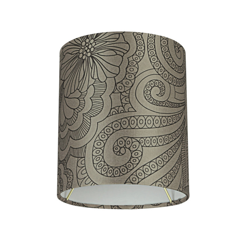 Abat-jour tambour en lin (Uno), Taupe, H 7,5 po x l 6,5 po x P 6,5 po