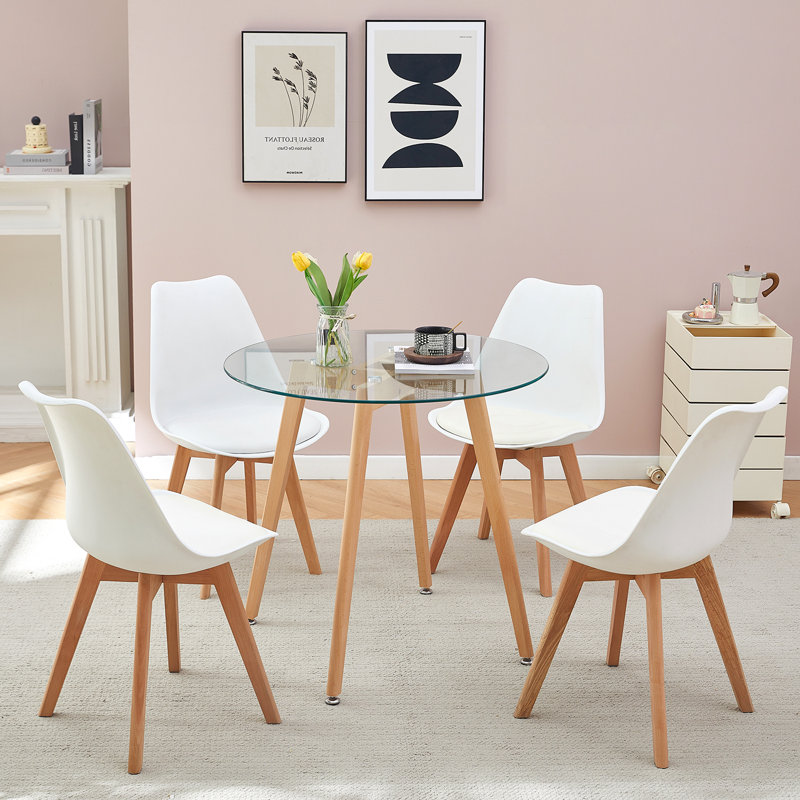 Mckenzie 4 - Person Dining Set, 74"H x 80"L x 80"W