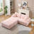 79.3'' Corduroy Comfortable 3 Seater Sofa  With Ottoman-106876918