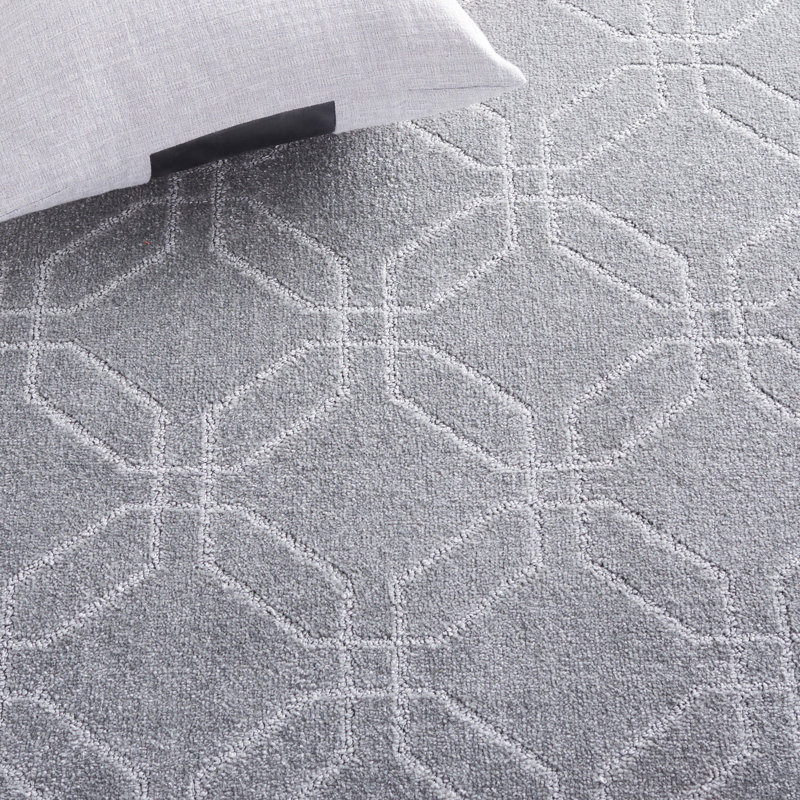 Jan-Michael Pattern And Solid Performance Geometric Rug, Rectangle 5'3" x 7'6"
