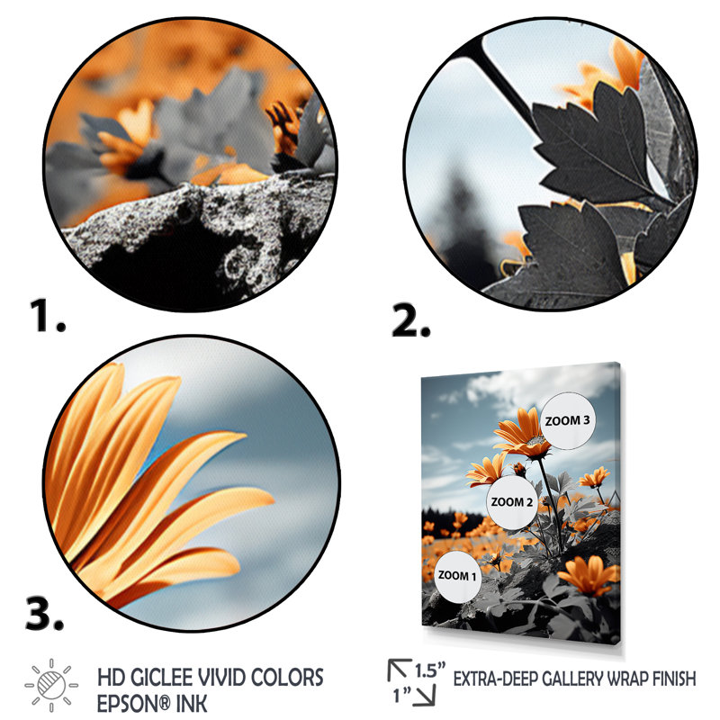 Jaune jaune gris champ de tournesol monochrome - décoration murale florale et botanique, H 20 po x l 12 po x P 1 po