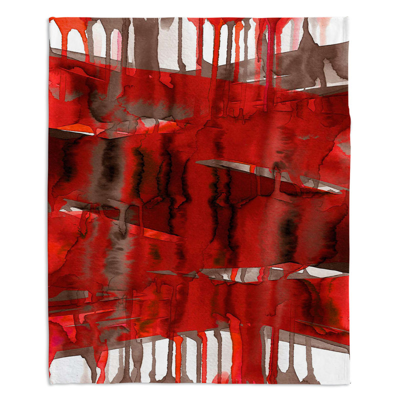 Couverture sherpa doux rouge vif act, l 51 po x L 60 po