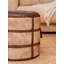 Pouf rond en fer et en cuir fabriqué à la main écologique (22,5 po x 22,5 po x 21 po) Williston Forge-414517846