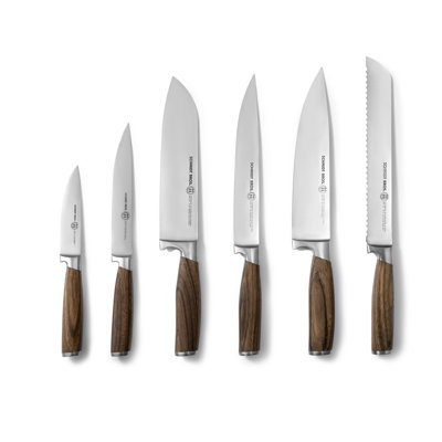 Zebra Wood 7-Piece Knife Block Set