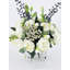 Arrangement de pivoines blanches / baies / bleuets
