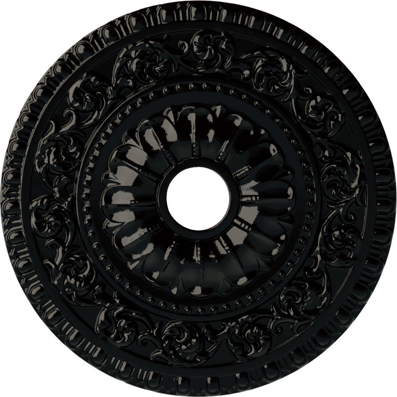 Médaillon de plafond 23 1/2 "x 3 1/2" x P 2 1/8 "(convient aux auvents jusqu'à 3 1/2"), Perle noire
