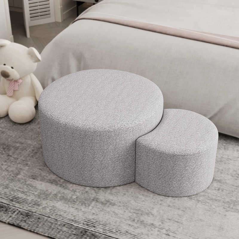 Repose-pieds rectangulaire rembourré en tissu