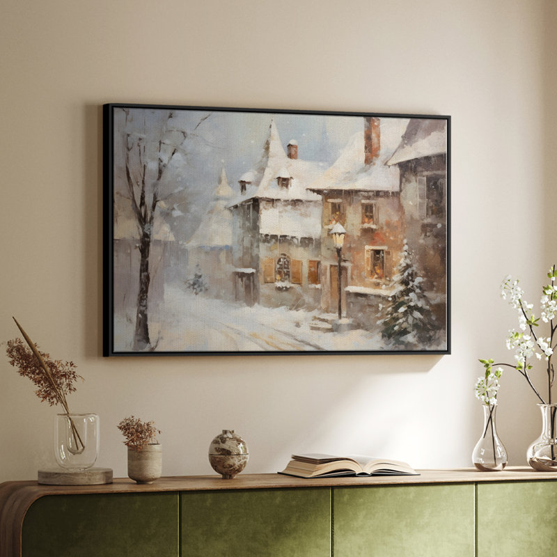 Paysage rétro CCX, Black Floater Framed Canvas, H 27 po x l 41 po x P 2 po