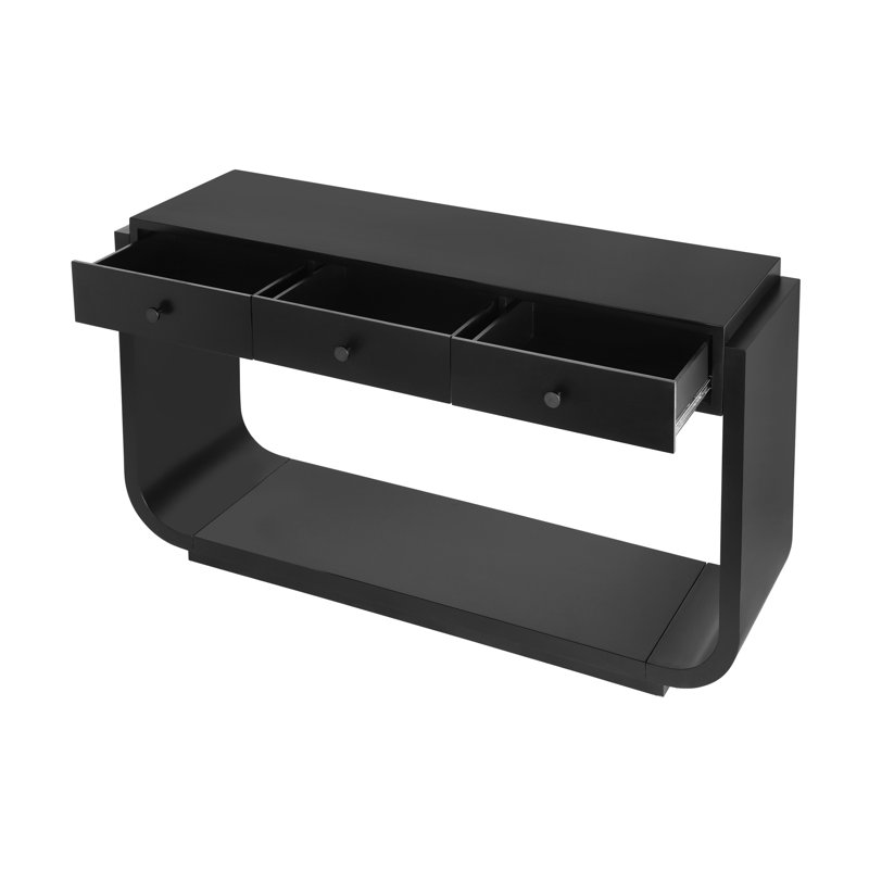 Canapé et console avec rangement, table d'entrée moderne en MDF noir