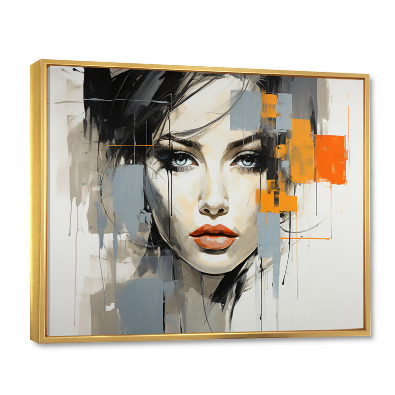 " Fashion Geometric Silhouette II ", H 34 po x l 44 po, Cadre flottant doré