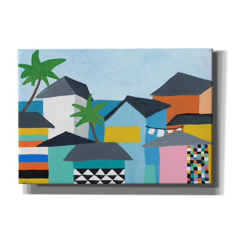 «Beachfront Property 3» par Jan Weiss, art mural sur toile, H 18 po x l 26 po x P 0,75 po