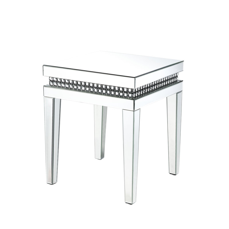 Guerrera Mirrored Glass Top End Table