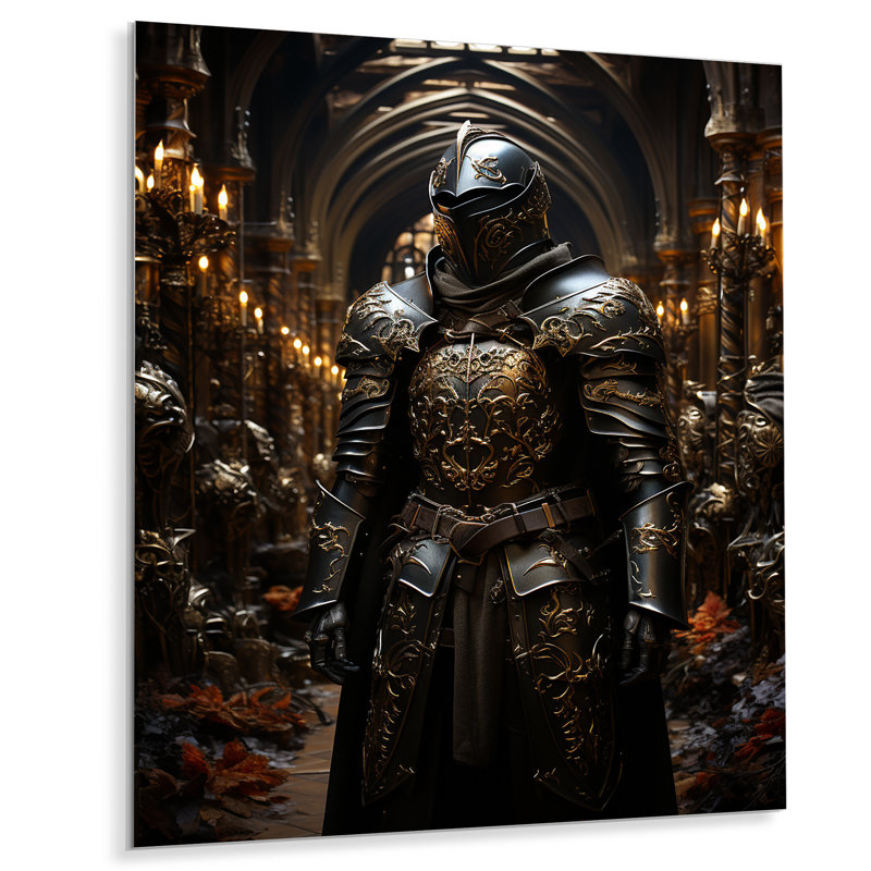 Armure médiévale chevaliers 2 - Art militaire en métal, H 40 po x l 30 po x P 1,5 po