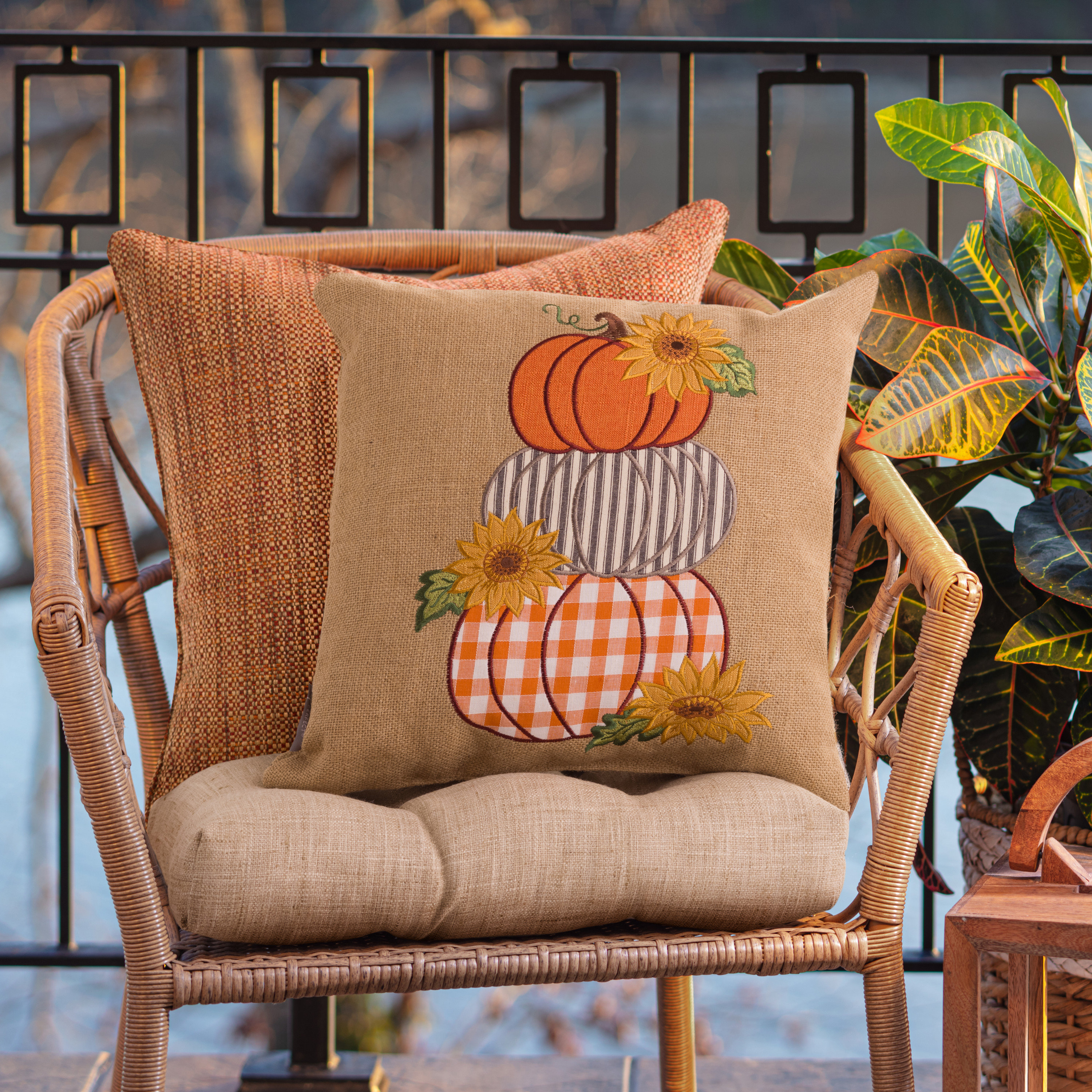 Primitive Jack o Lantern Lumbar Pillow Cover