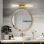 Luminaire de meuble-lavabo moderne 2 lumières, applique murale dorée avec abat-jour en verre transparent pour éclairage de miroir dans la salle de bain, la chambre à coucher, le salon, le couloir, la douille E26, ampoules non incluses