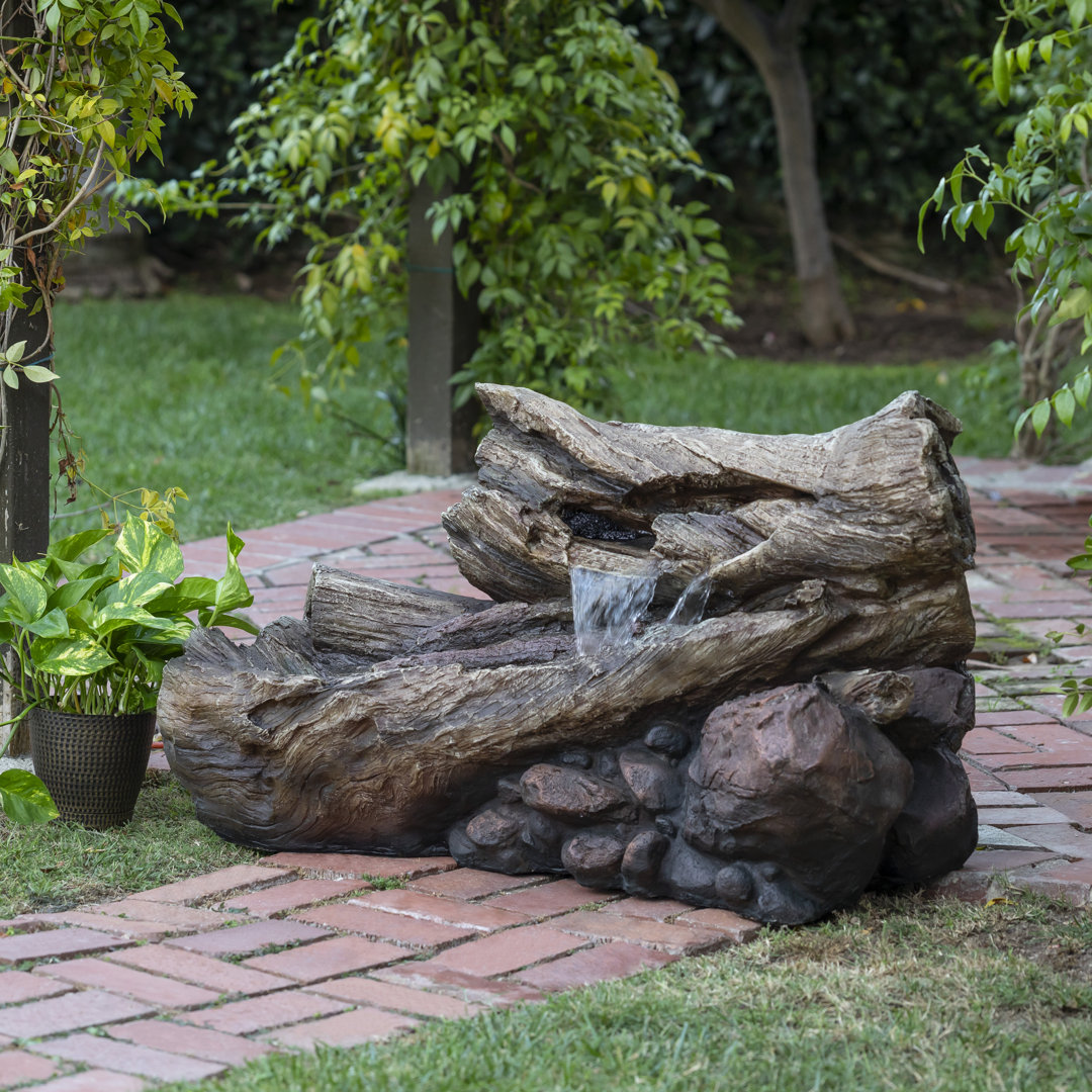 Rico Outdoor Weather Resistant Water Fountain With Light Fountain with Light Millwood Pines