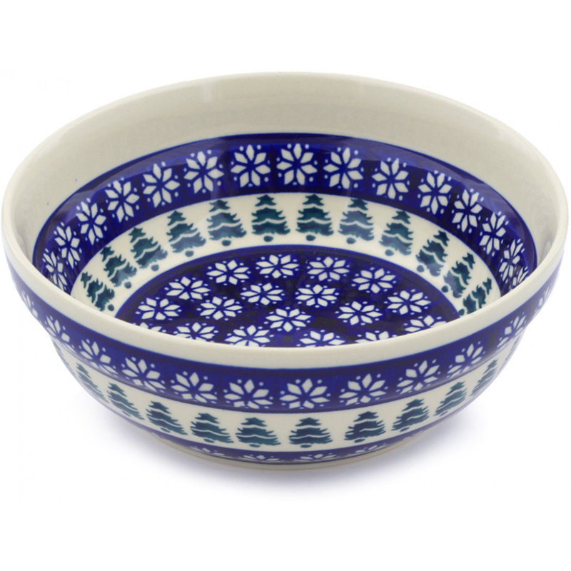 18,6 oz Bol à salade flocons de neige et pins