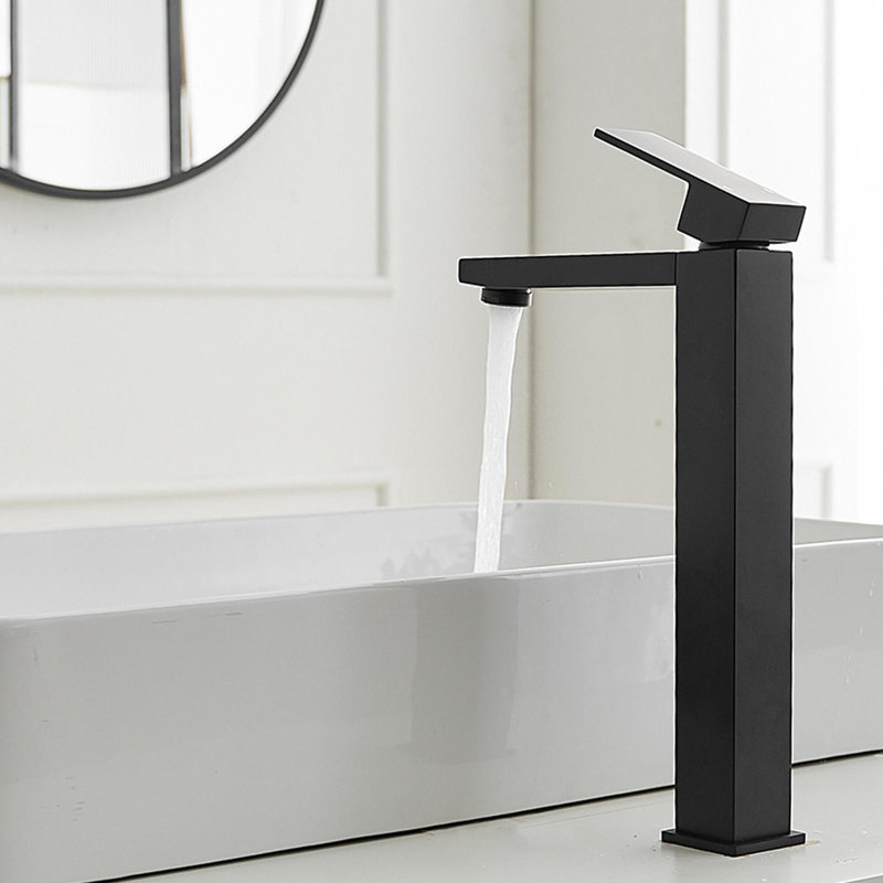 Single Hole Single Handle Bathroom Vessel Sink Faucet, Matte Black