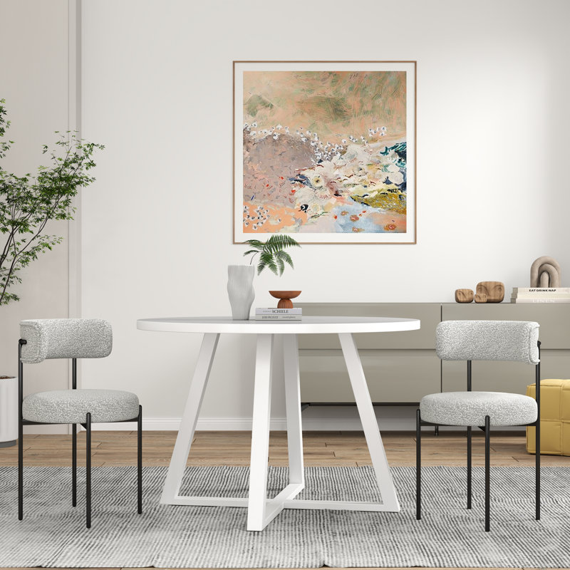 Saby 4 - Person Trestle Dining Set, 3, Gray