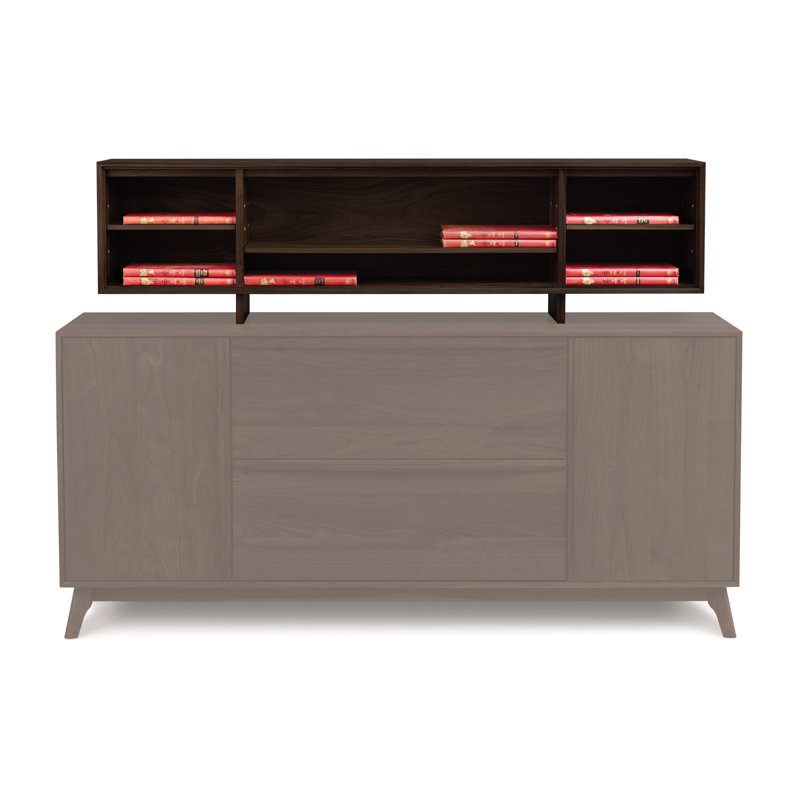 Catalina 60'' Sideboard with Bar Hutch, Smoke Cherry