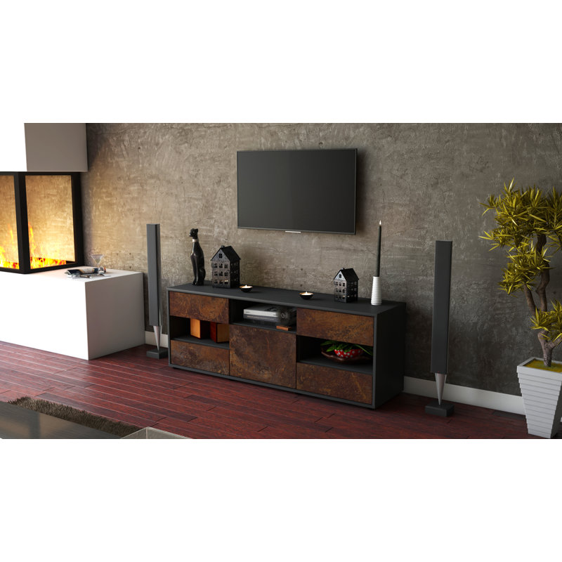 Yarger TV Stand, Rust / Matte Anthracite
